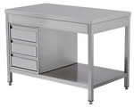 Arbeitstische TACX mit GN 1/1 Schubladen